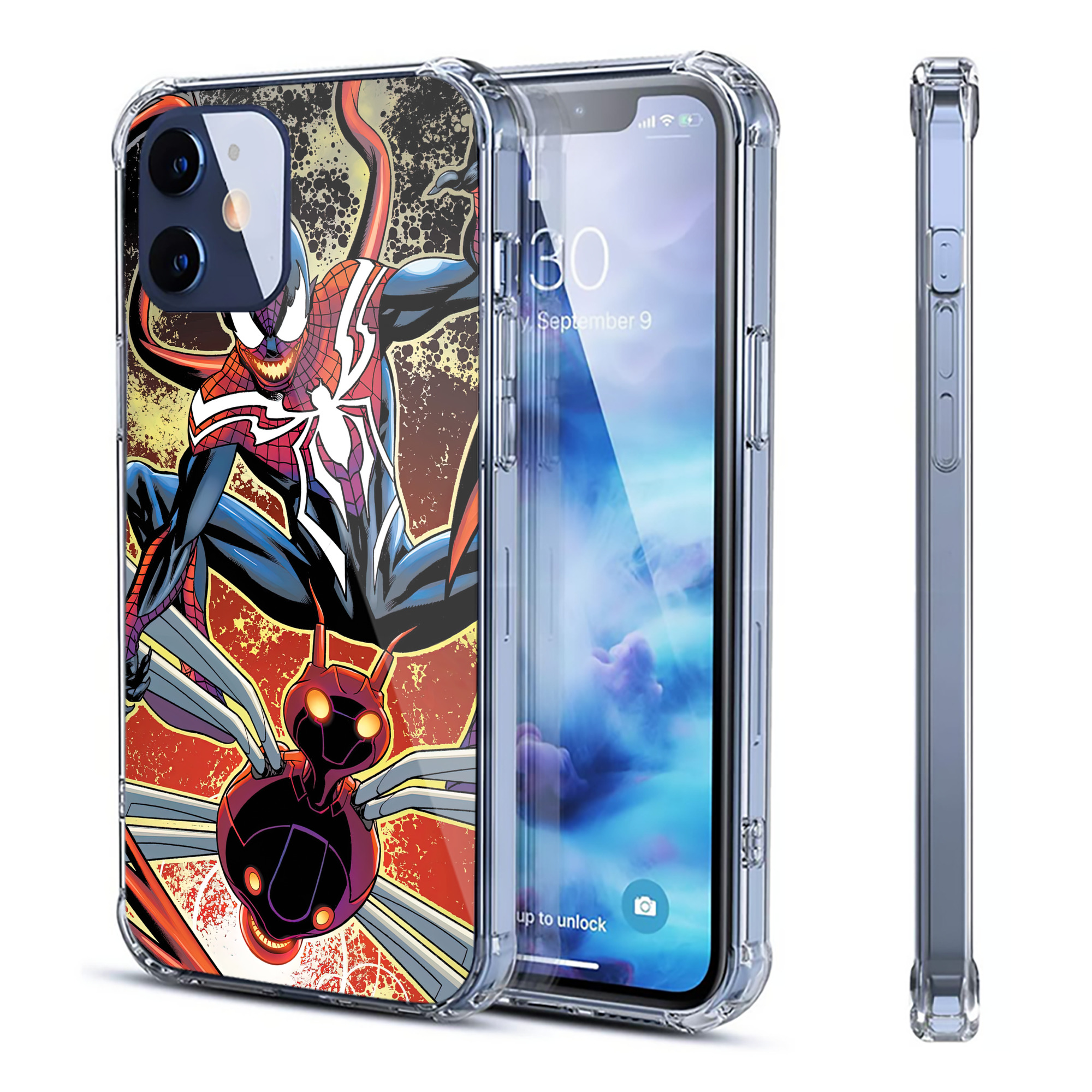（画像用） Spider Man スパイダーマン 【iPhone 12シリーズ対応】透明スマホケース（クリアソフトケース）